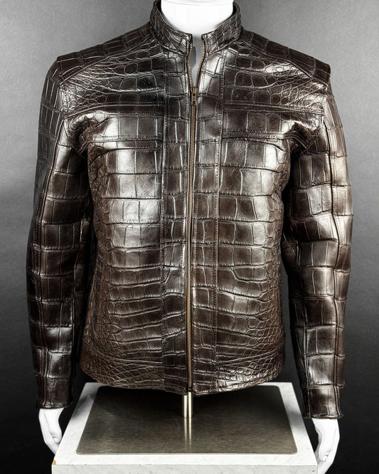 High quality crocodile leather jacket