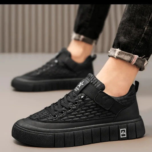 Breathable invisible soft bottom leather casual shoes