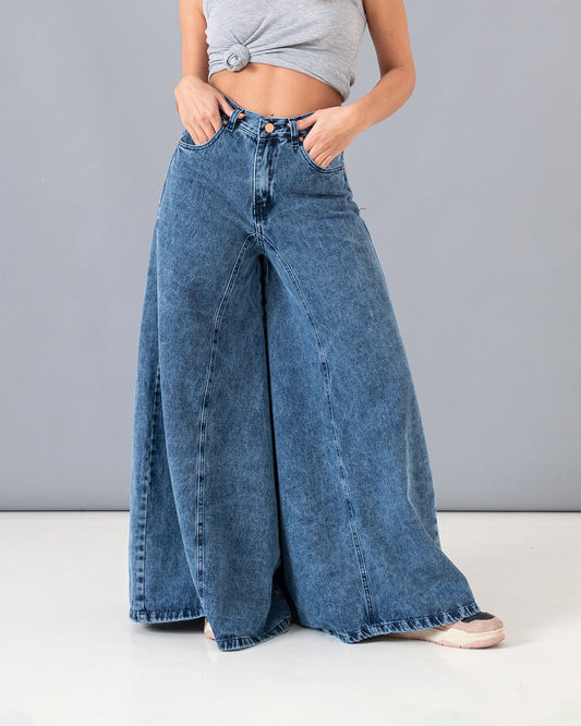 Retro loose ultra-wide leg jeans