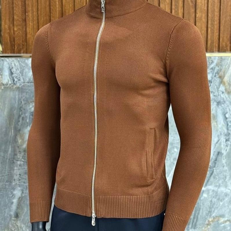 Solid color sweater casual men's coat