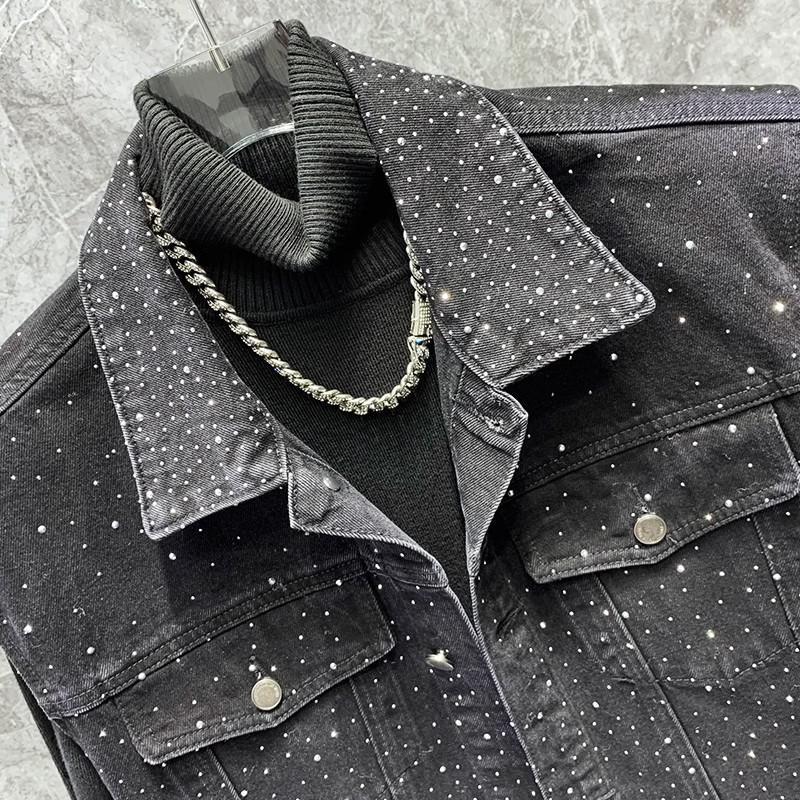 Dazzle Rhinestone Denim Vest Jacket