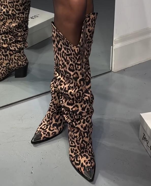 New Leopard Boots Women's Boots Long Knee Boots