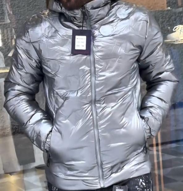 Men's technology silver cool windproof warm coat