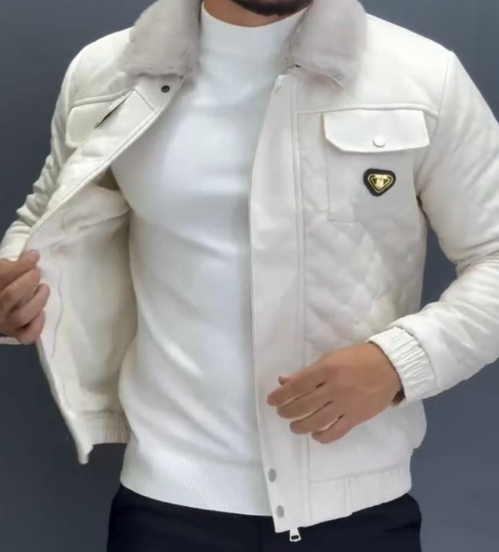 White padded jacket with cotton