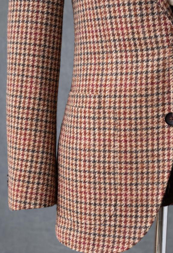 Men's red, brown and blue plaid coat