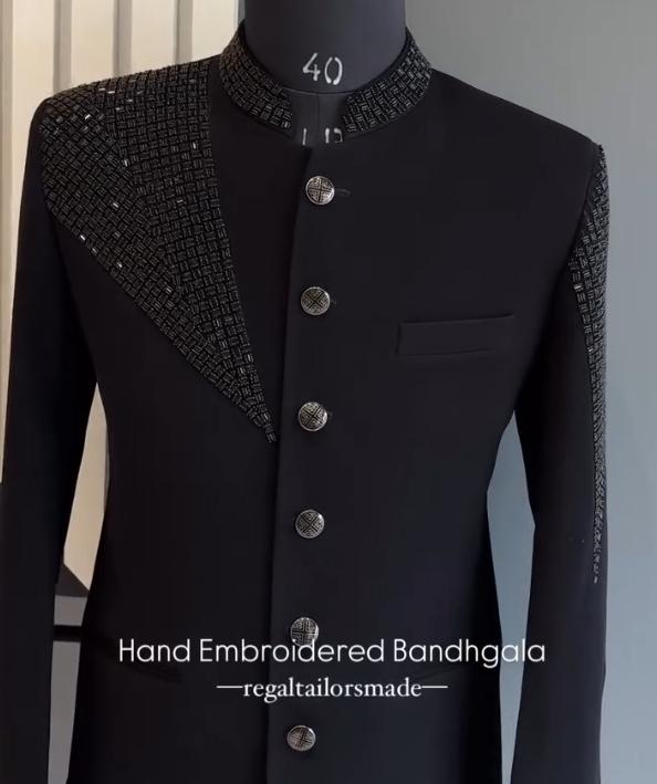 Men's hand-made diamond-encrusted formal coat