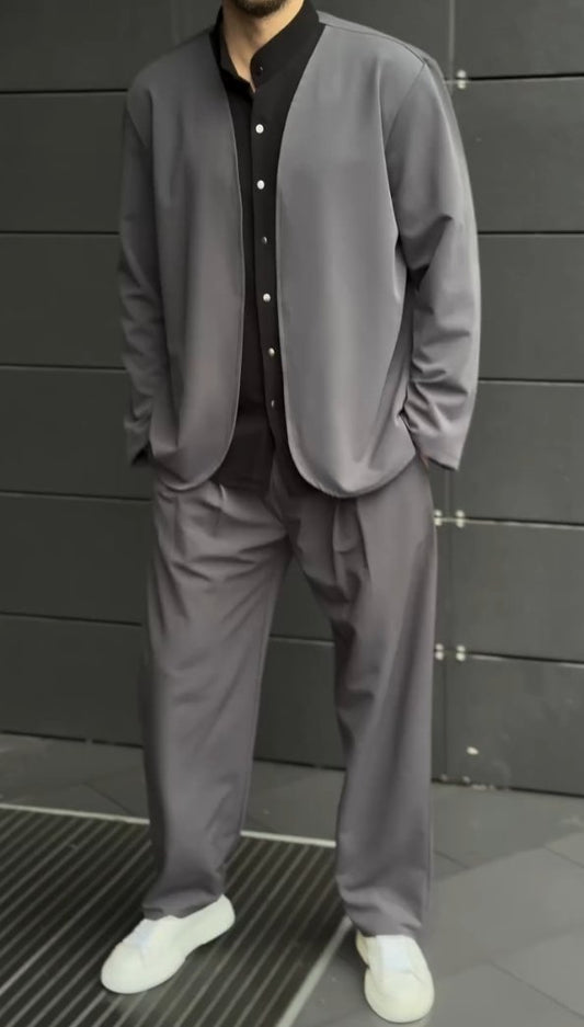 Autumn casual men's fake two-piece suit