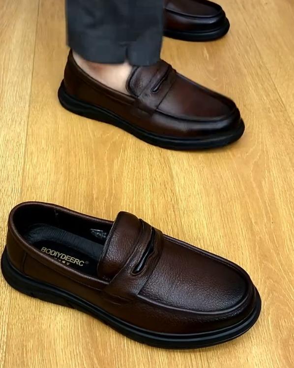 2024 cowhide new men's comfortable leather shoes