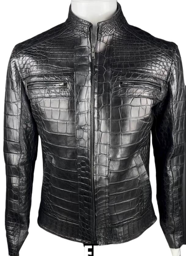 High quality crocodile leather jacket