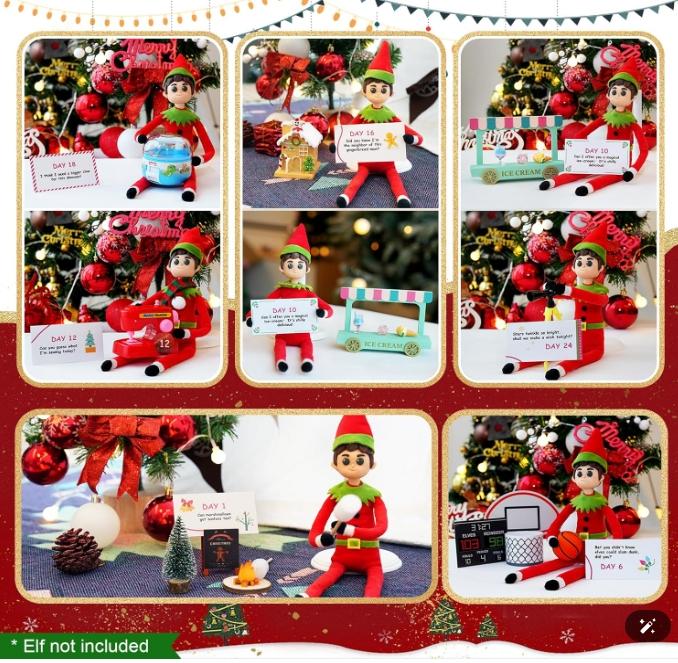 Elf Kit 2024 Christmas Activities 24 Day Antics Props Ideas Magical Set Decor Decoration elfs