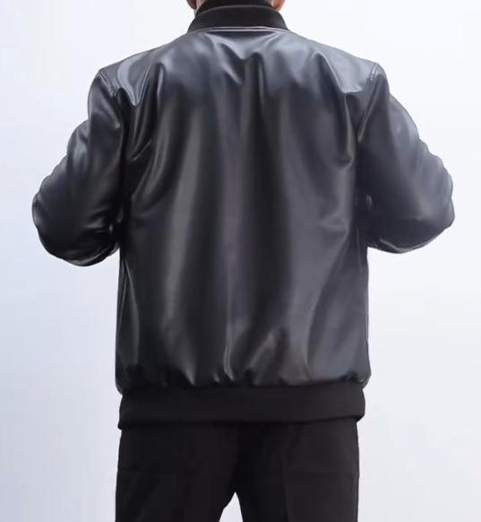 Men's velvet padded pure leather jacket coat