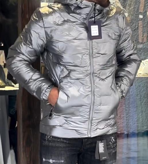 Men's technology silver cool windproof warm coat