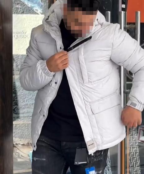 Men's winter padded white big pocket coat