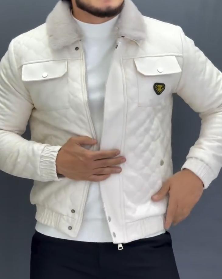 White padded jacket with cotton