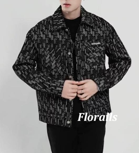 Autumn men's new knitted cotton retro lapel jacket coat