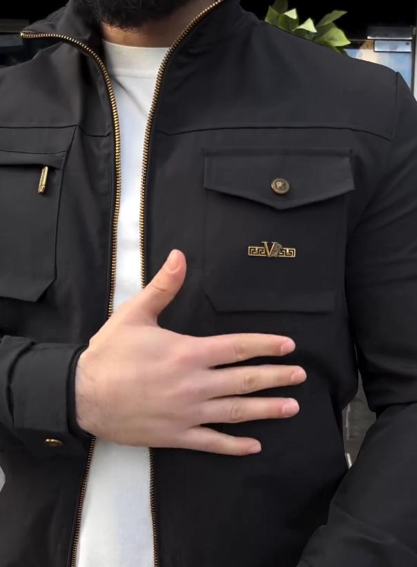 Men's V-shaped hand-embroidered senior coat