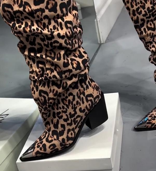 New Leopard Boots Women's Boots Long Knee Boots