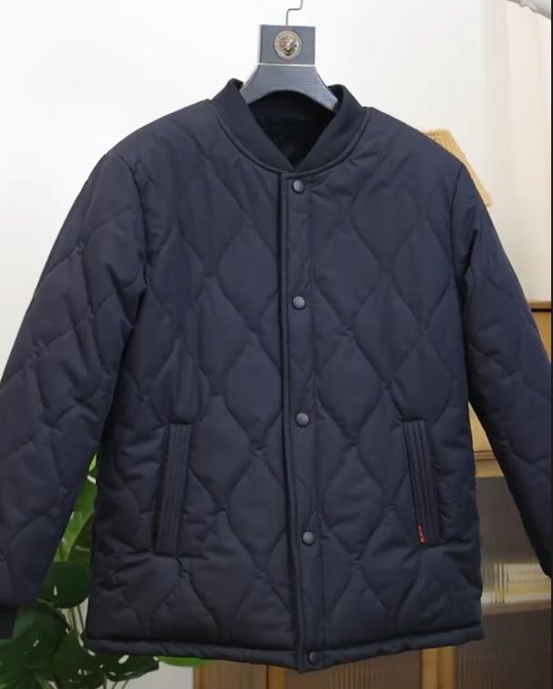 Men's winter cotton-padded jacket is loose and padded with velvet