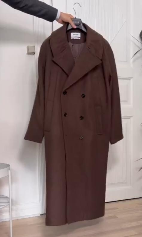 Men's double-sided wool coat in autumn and winter Men's long over-the-knee double-breasted coat