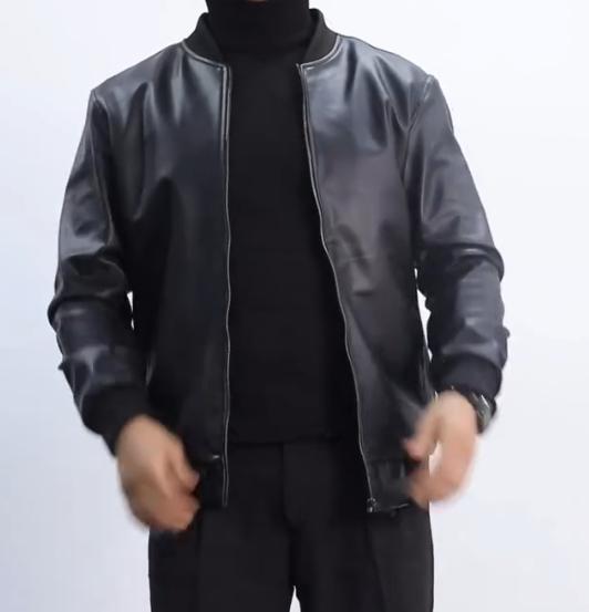 Men's velvet padded pure leather jacket coat