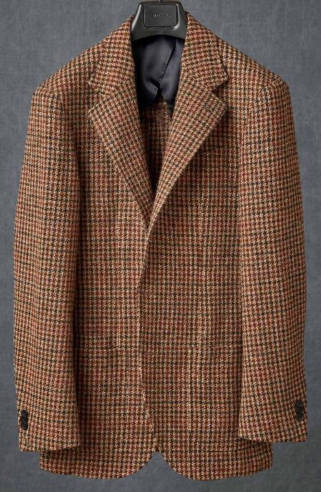 Men's red, brown and blue plaid coat