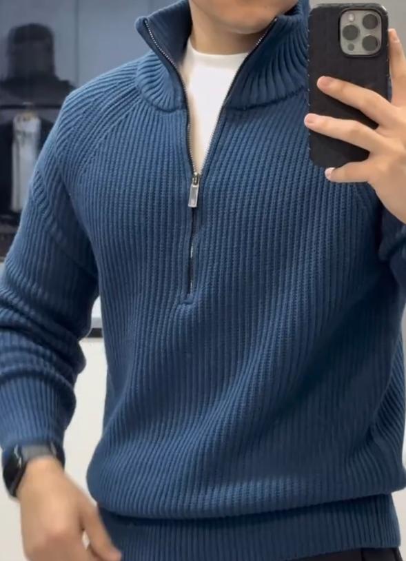 Men's new zipper knitted sweater