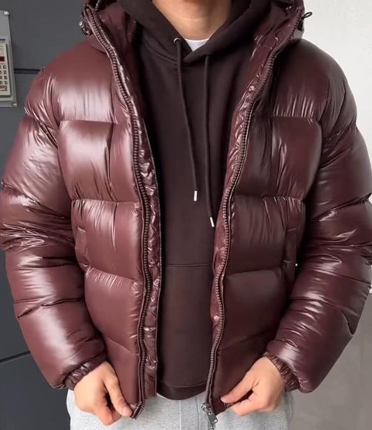 Winter men's solid color cold-proof cotton-padded jacket coat