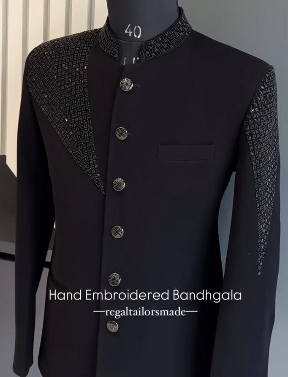 Men's hand-made diamond-encrusted formal coat