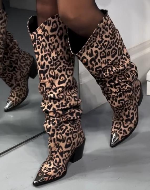 New Leopard Boots Women's Boots Long Knee Boots