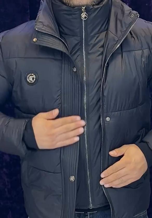 Grey classic thickened down jacket