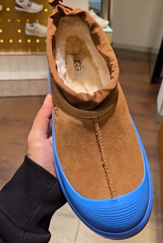 Men's yellow and blue stitching upper boots