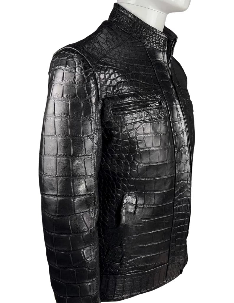 High quality crocodile leather jacket