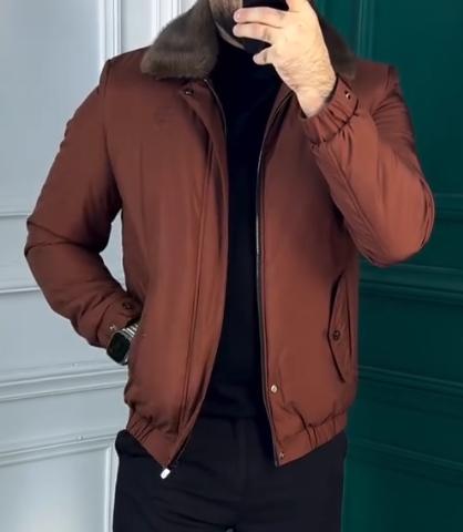 Men's winter velvet leisure collar pilot jacket