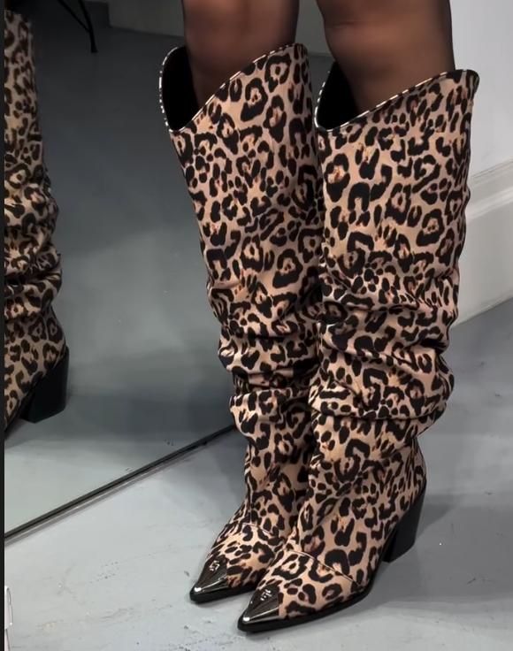 New Leopard Boots Women's Boots Long Knee Boots